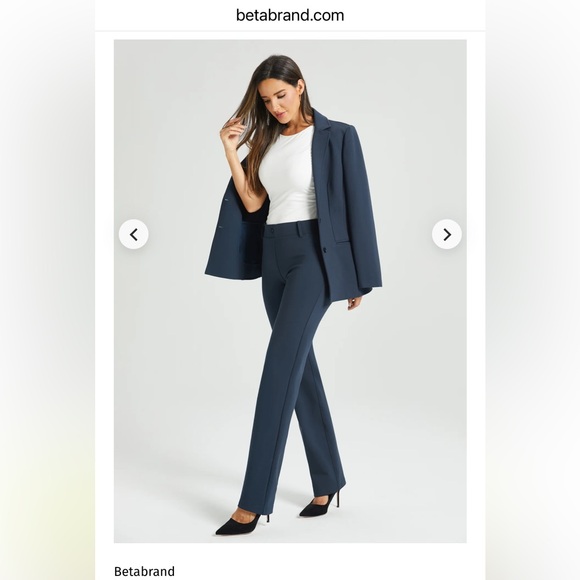 BETABRAND navy blue TALL dress pants YOGA PANTS size large  STRAIGHT LEG DPYP - Picture 7 of 11